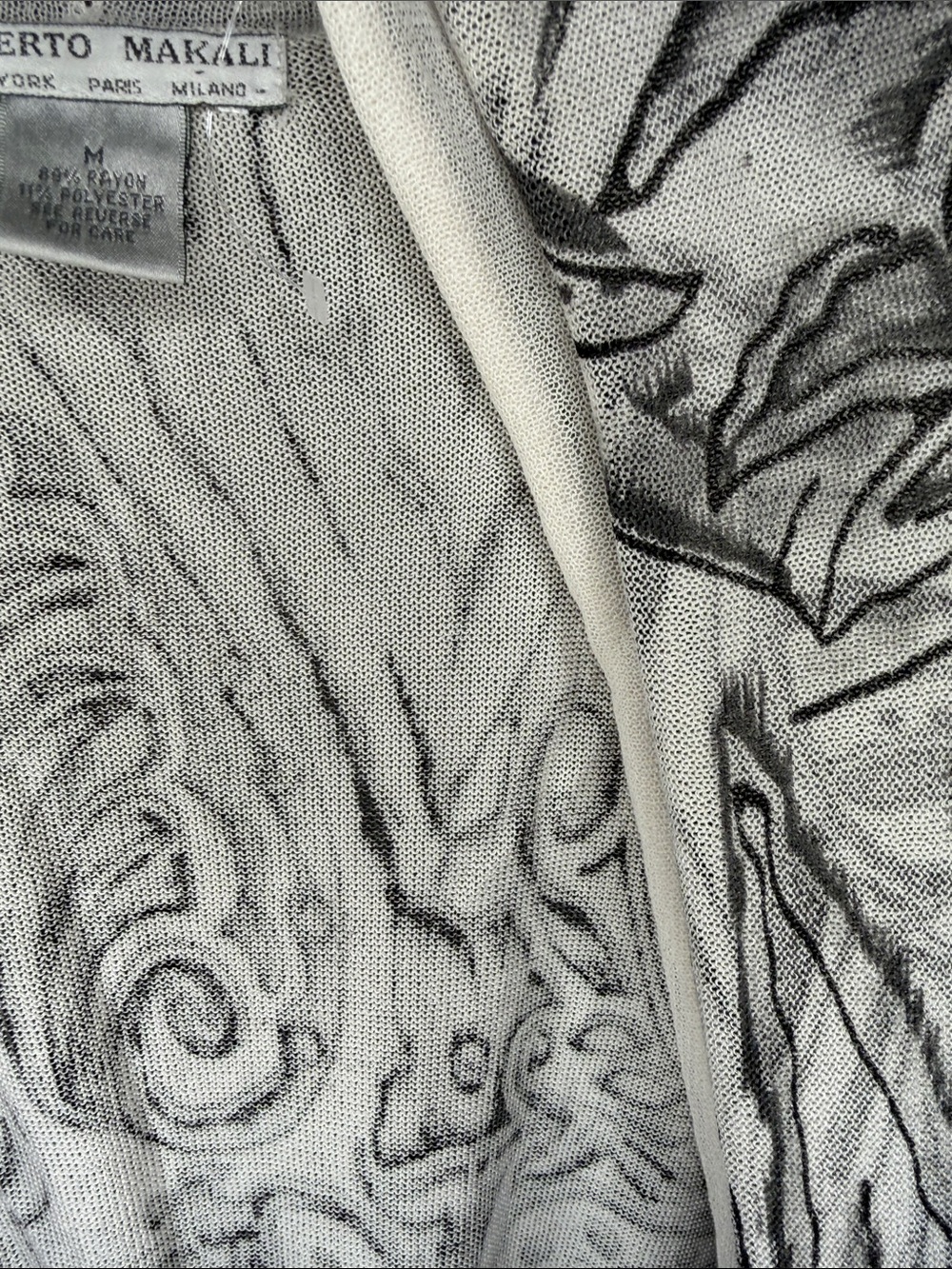 Alberto Makali White & Black Swirl Open Front Cardigan - Picture 7 of 8